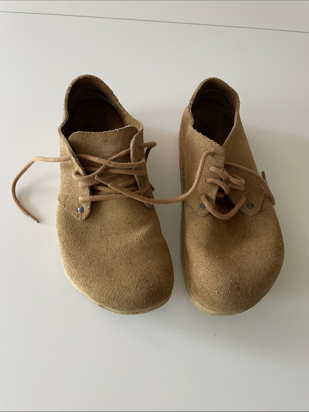 Birkenstock Maine Suede Lace-Up Shoes in Tan 39 wide